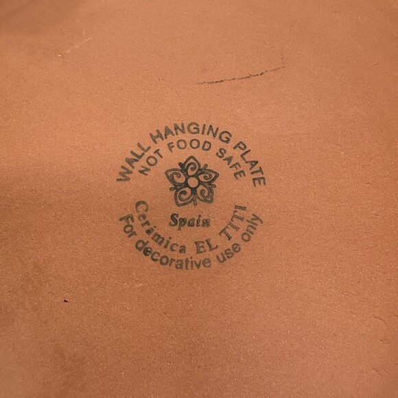 CERAMICA EL TITI Spain Bright FLORAL Hand Painted Large Wall Hanging Plate - Picture 5 of 15